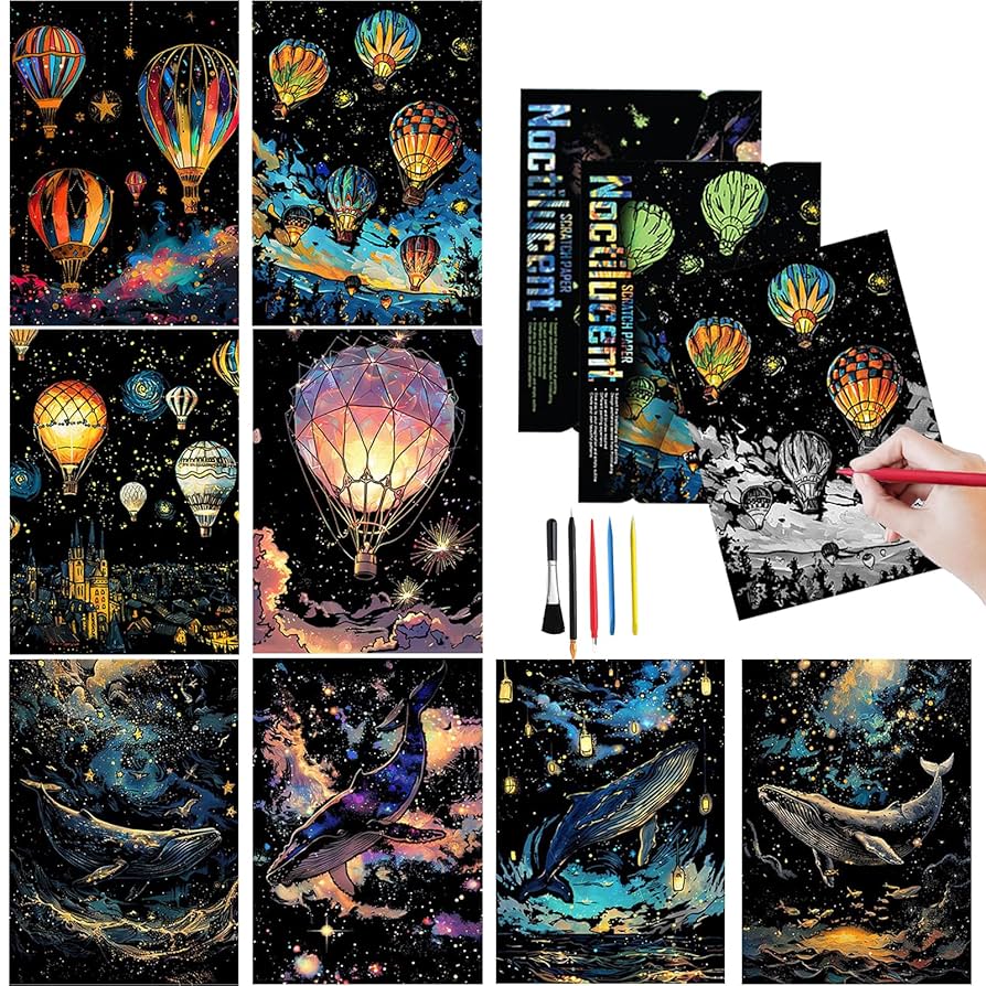 超特急 アロハ スクラッチ ブックレット Amazon.com: Scratch Art 8 Sheets12 x 8.2 Inches Rainbow